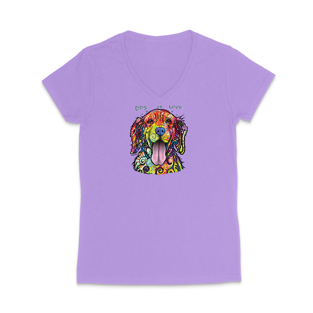 Women's Dog Is Love V-Neck T-Shirt