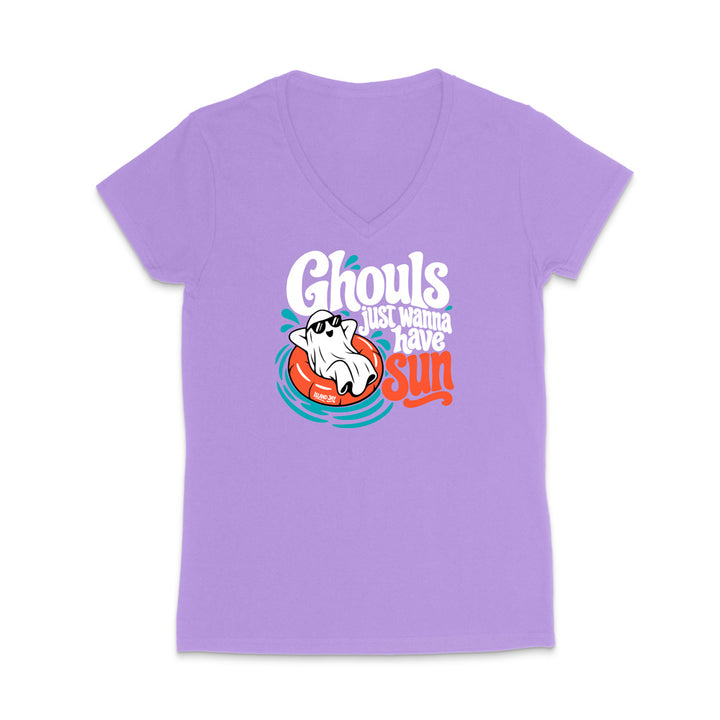 Ghouls Just Wanna Have Sun WOMEN'S V-Neck T-Shirt