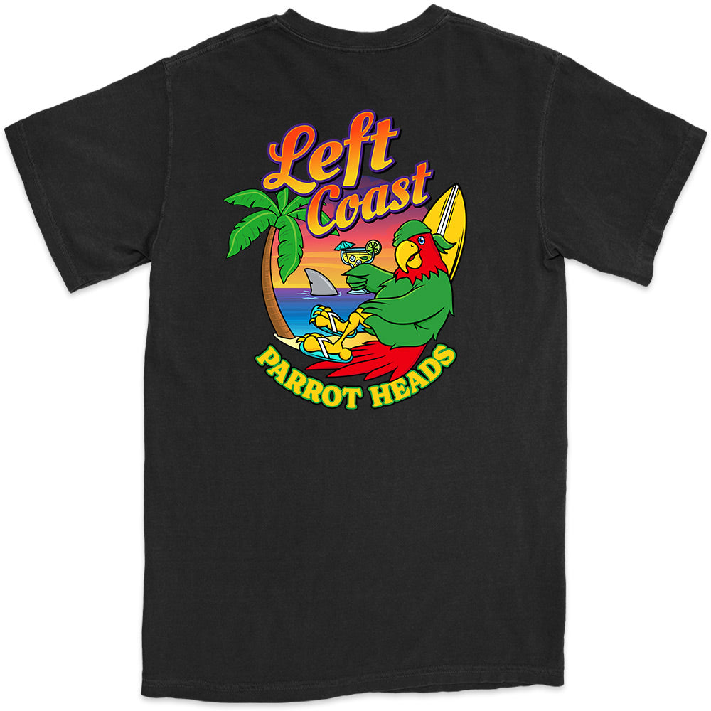 Left Coast Parrot Head Club T-Shirt Black