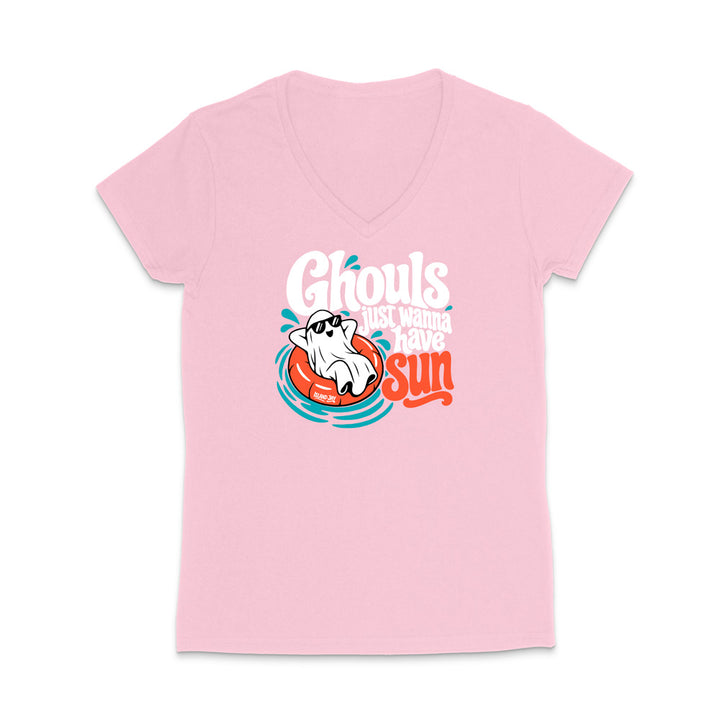 Ghouls Just Wanna Have Sun WOMEN'S V-Neck T-Shirt