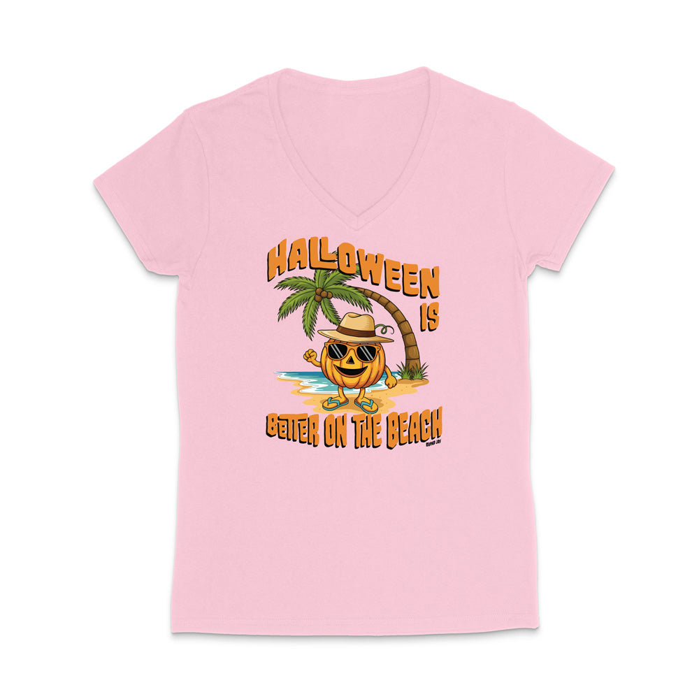 Halloween Is Better On The Beach WOMEN'S V-Neck T-Shirt