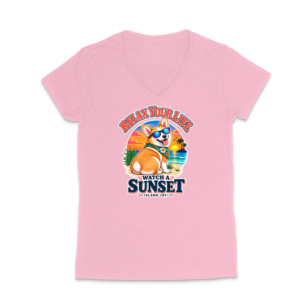 Relax Your Life Watch a Sunset WOMEN'S V-Neck T-Shirt