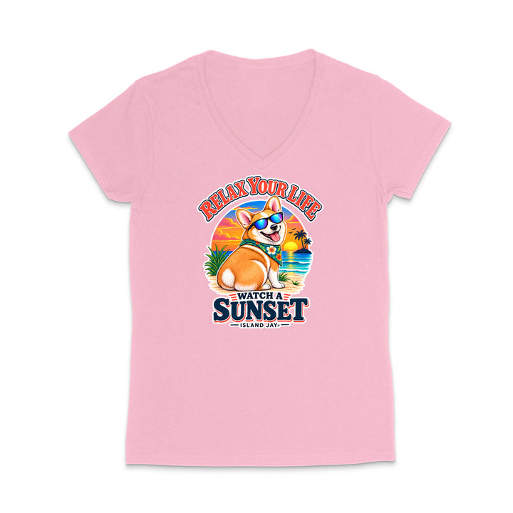 Relax Your Life Watch a Sunset WOMEN'S V-Neck T-Shirt
