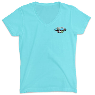 Women's Livin On Key West Time Howard Livingston V-Neck T-Shirt Aqua