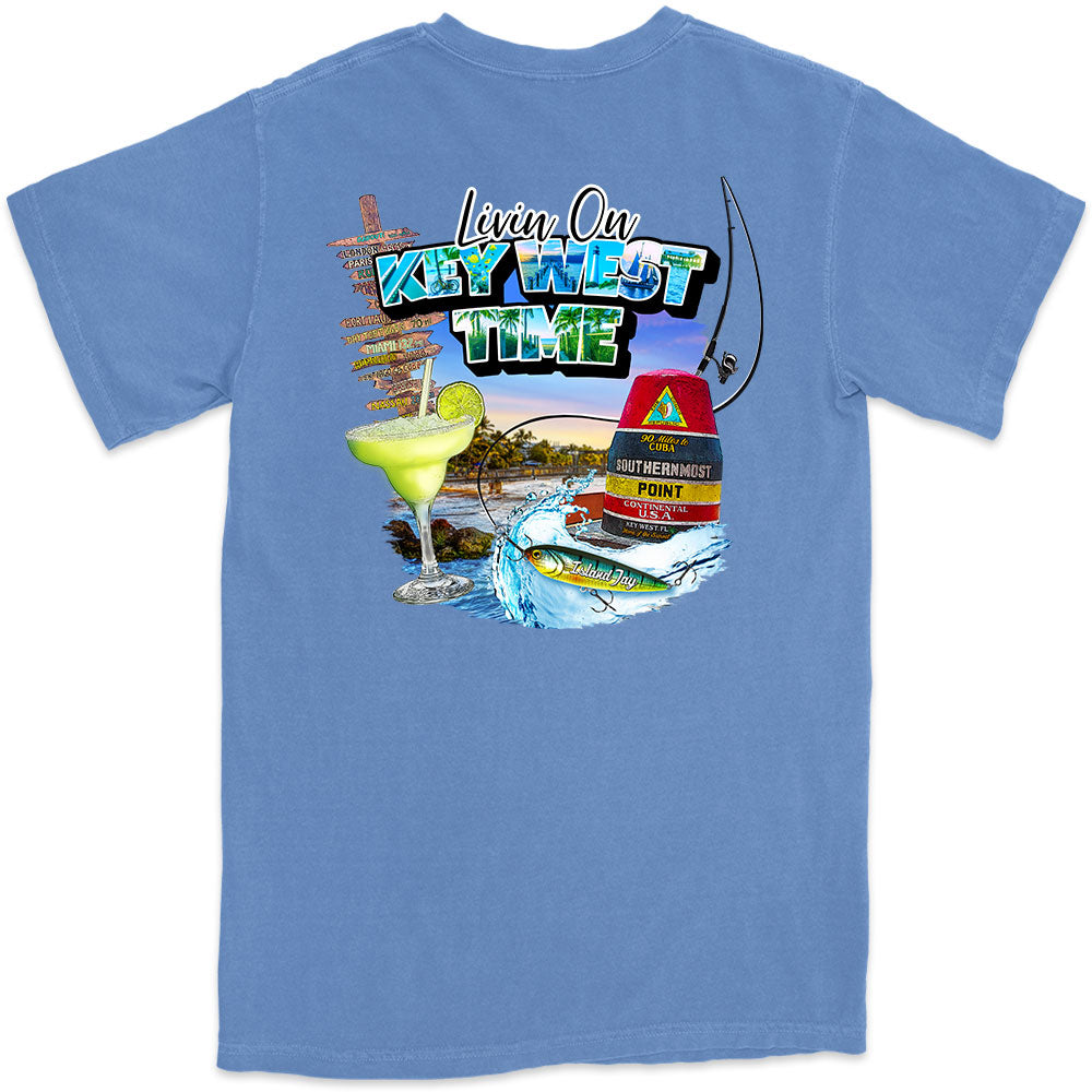 Livin On Key West Time Howard Livingston T-Shirt Flo Blue