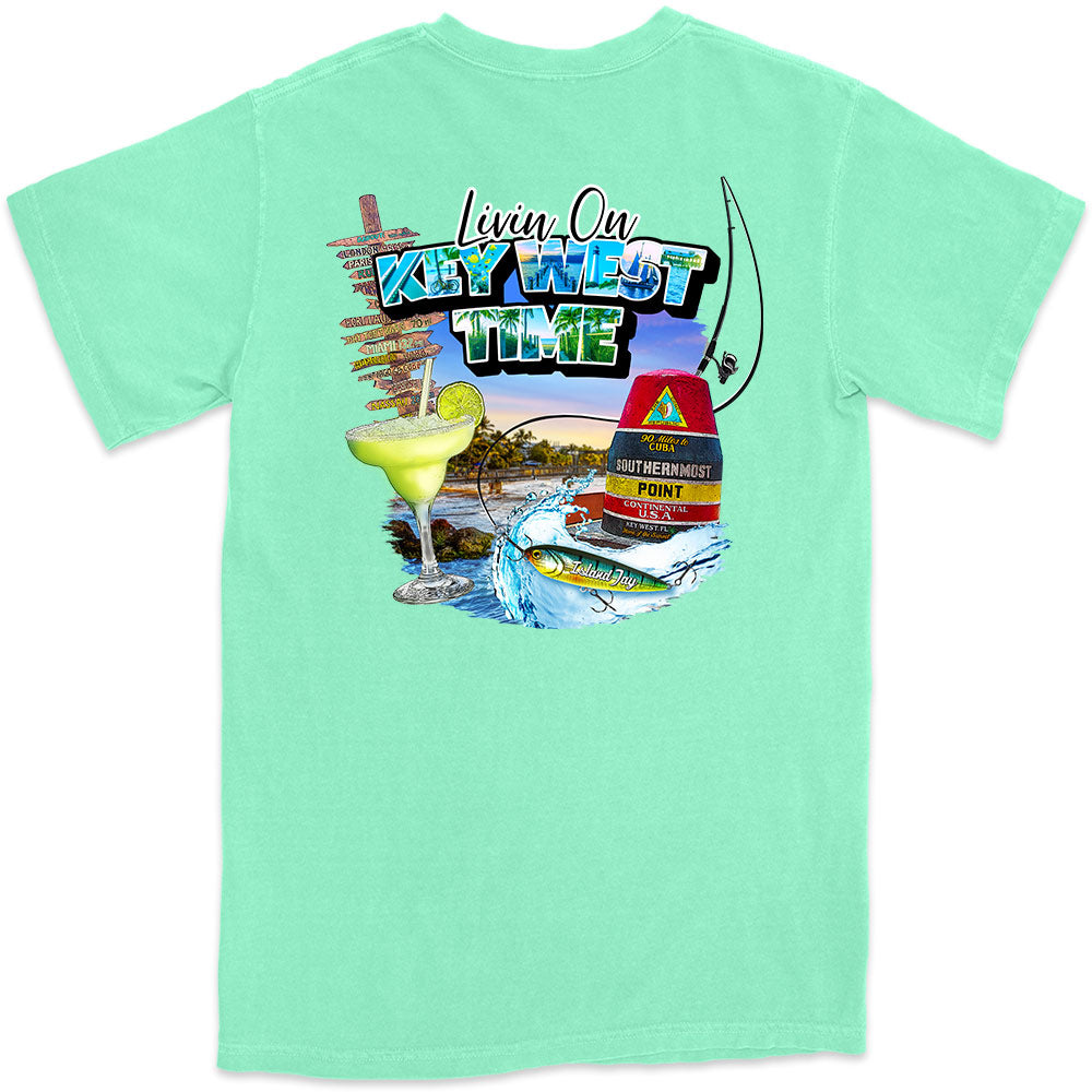 Livin On Key West Time Howard Livingston T-Shirt Island Reef Green