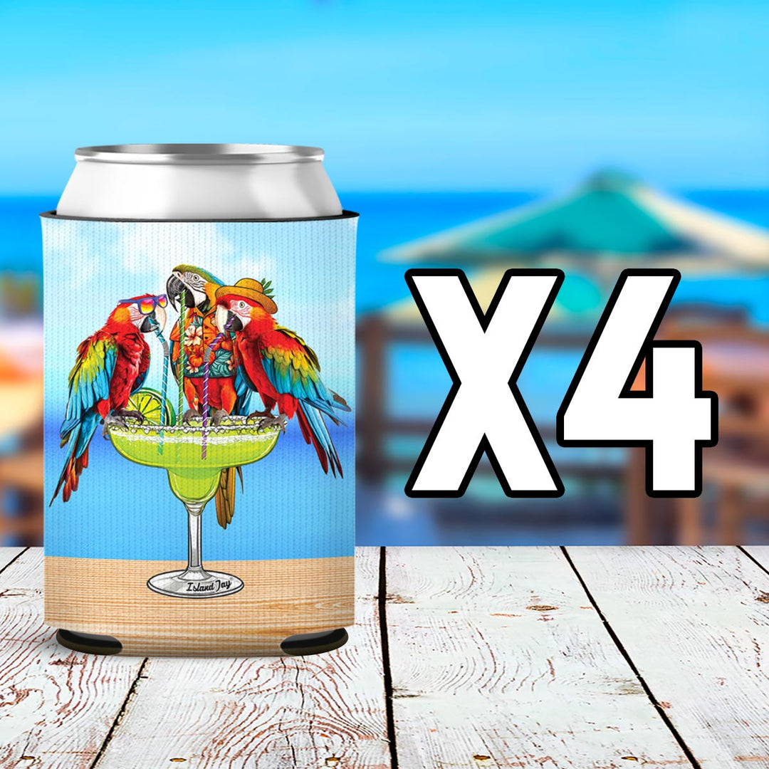 Margarita Parrot Party Can Cooler Sleeve 4 pack