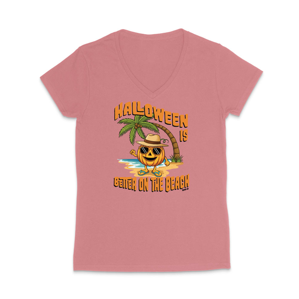 Halloween Is Better On The Beach WOMEN'S V-Neck T-Shirt