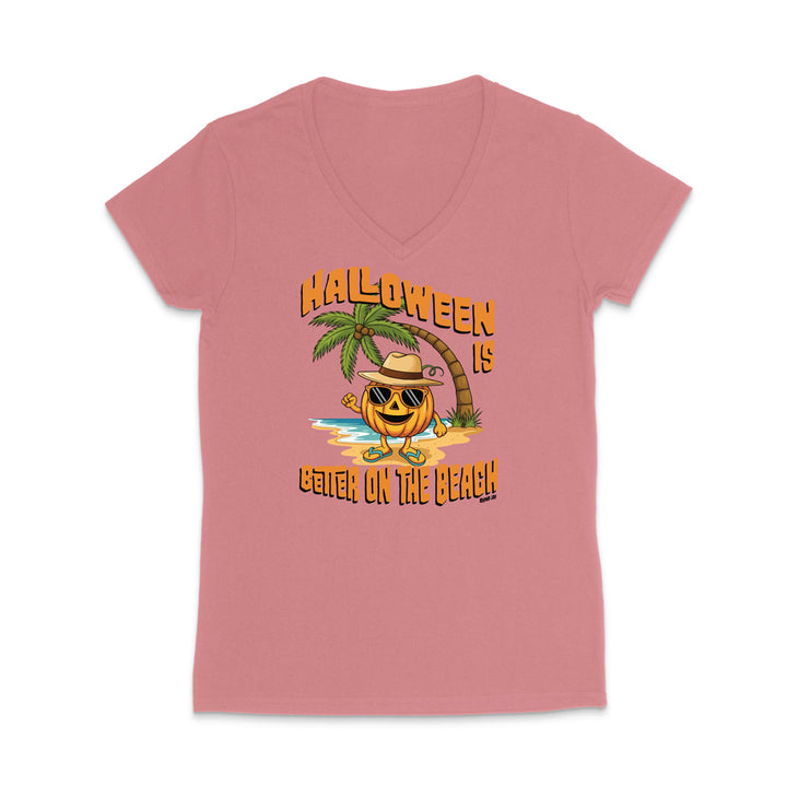 Halloween Is Better On The Beach WOMEN'S V-Neck T-Shirt
