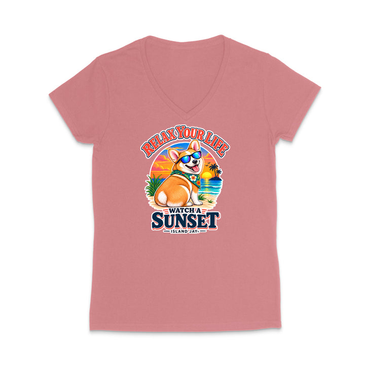 Relax Your Life Watch a Sunset WOMEN'S V-Neck T-Shirt