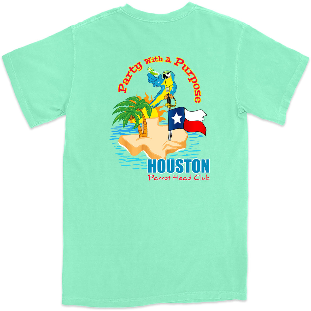 Houston Parrot Head Club T-Shirt Men's Island Reef Green