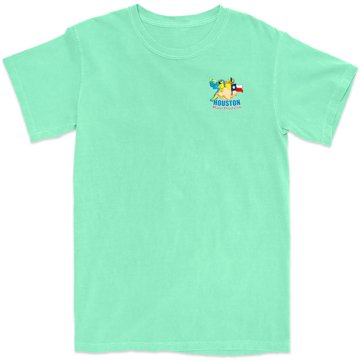 Houston Parrot Head Club T-Shirt Men's Front Island Reef Green