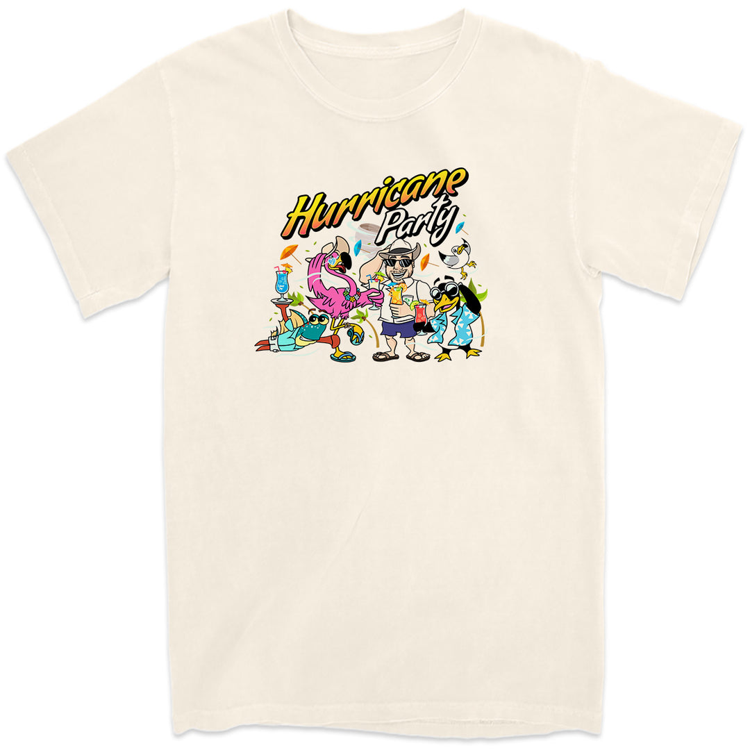 Felicia The Flamingo's Hurricane Party Vintage T-Shirt - Featuring Felicia the Flamingo and her friends having a good time even during a hurricane