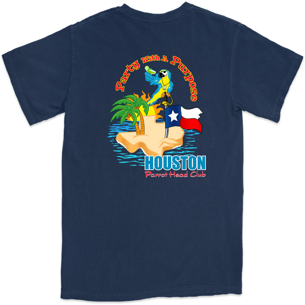 Houston Parrot Head Club T-Shirt Men's Navy
