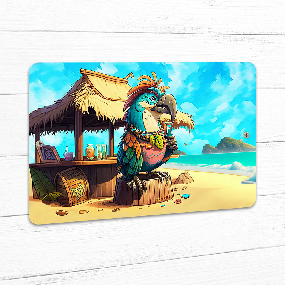 Sips and Squawks Moku 8" x 12" Beach Sign