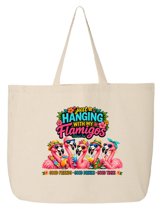 Hanging With My Flamigos Large Tote