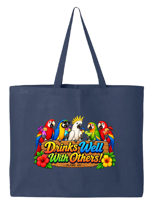 Drinks Well With Others Parrots Large Tote