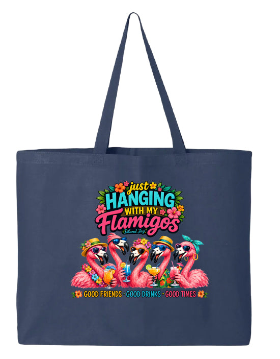 Hanging With My Flamigos Large Tote