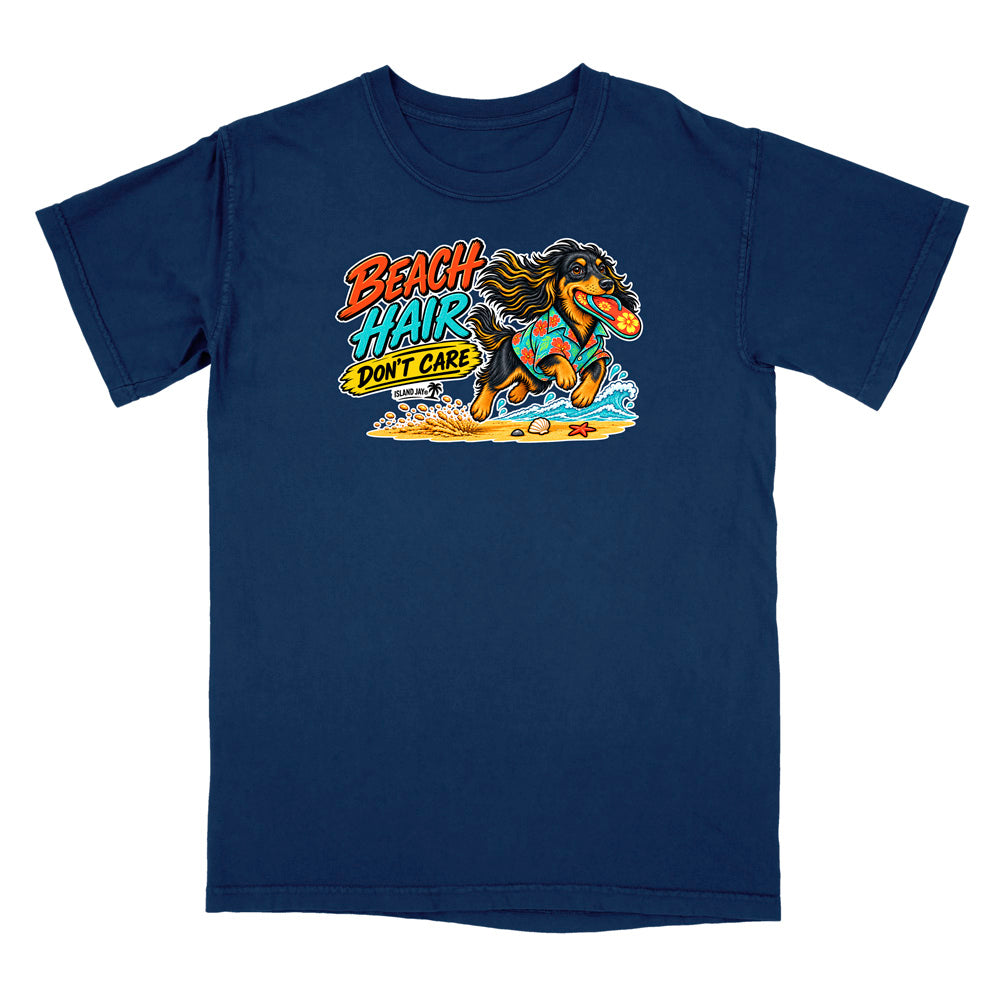 Beach Hair Don't Care Dog T-Shirt