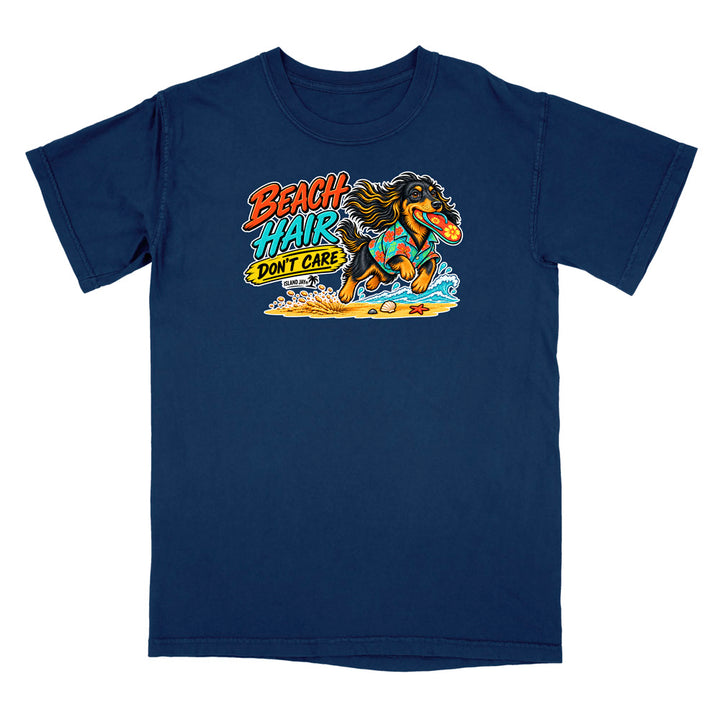 Beach Hair Don't Care Dog T-Shirt
