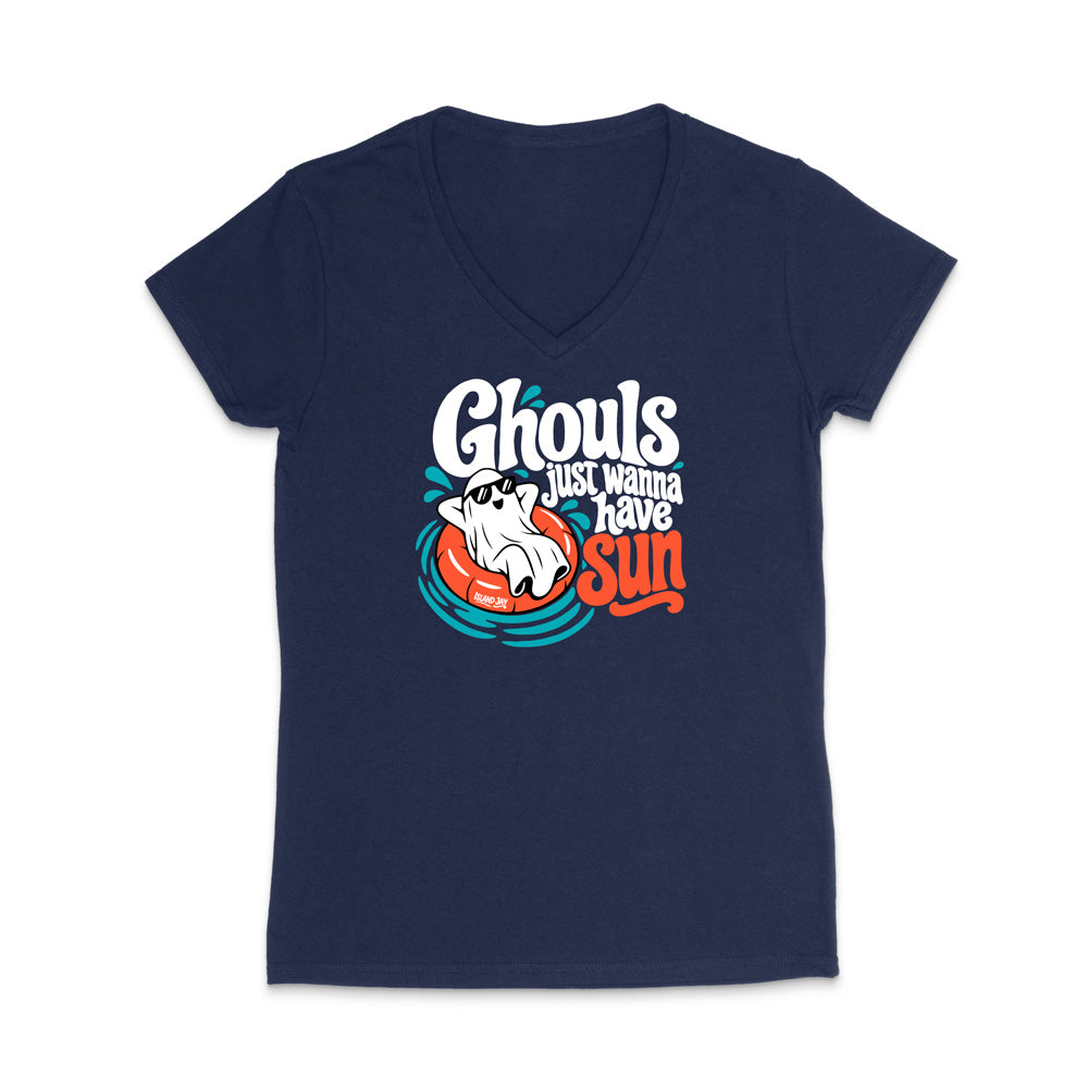 Ghouls Just Wanna Have Sun WOMEN'S V-Neck T-Shirt