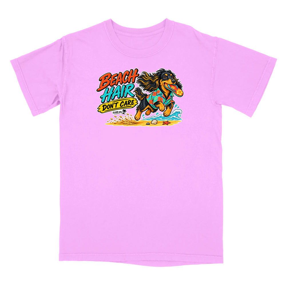Beach Hair Don't Care Dog T-Shirt