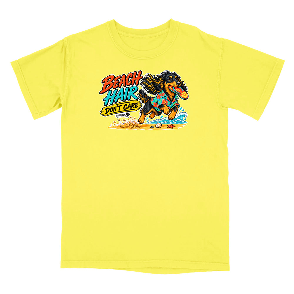 Beach Hair Don't Care Dog T-Shirt