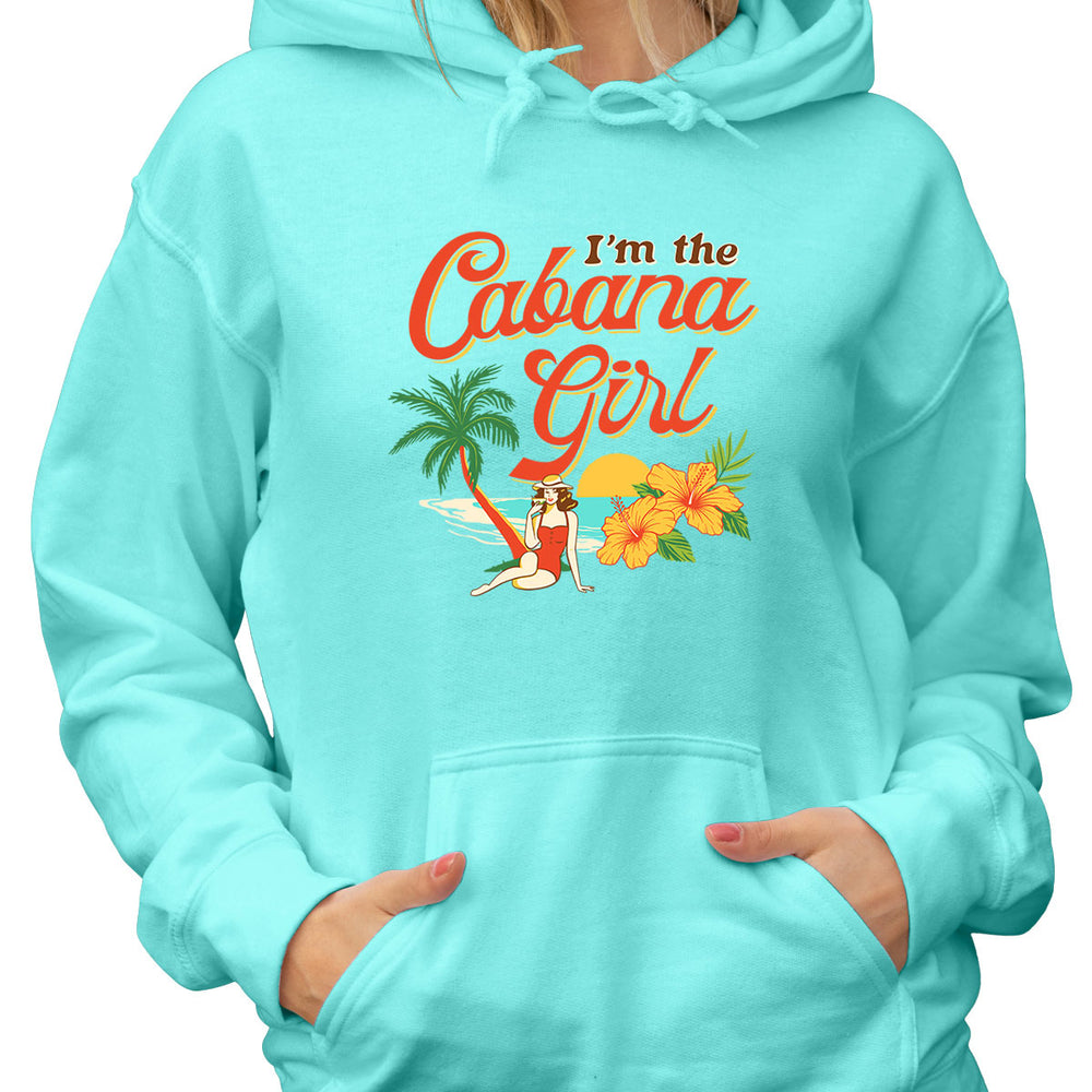 I'm The Cabana Girl Hibiscus Soft Style Pullover Hoodie Cool Mint