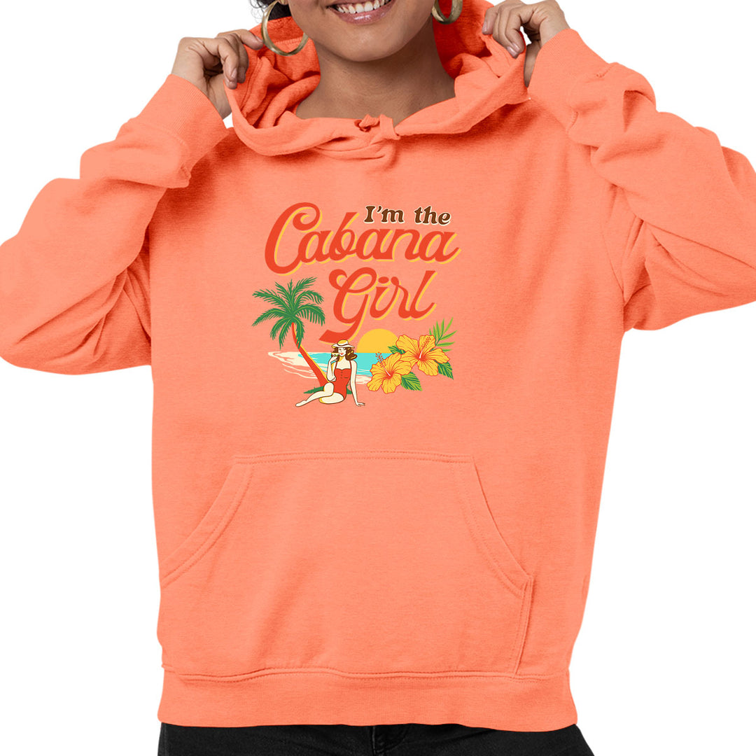 I'm The Cabana Girl Hibiscus Soft Style Pullover Hoodie Heather Coral