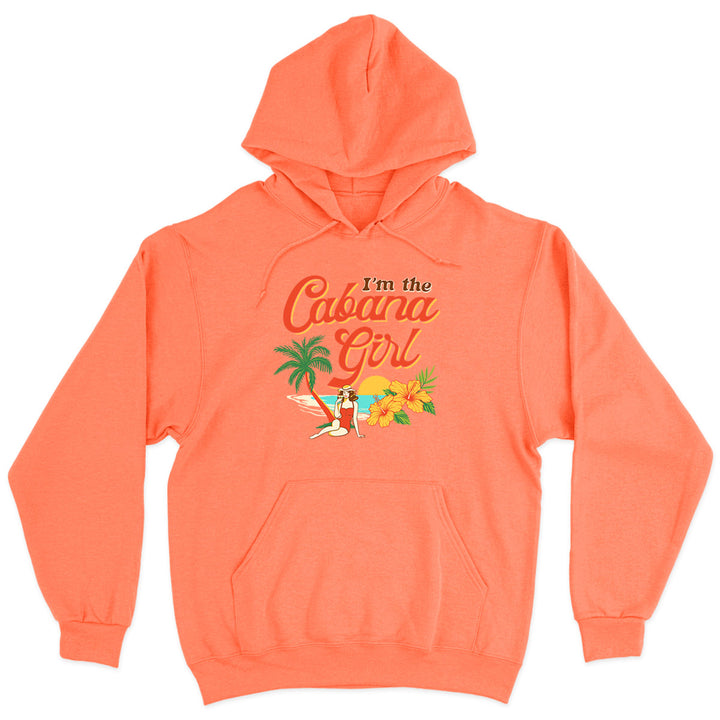 I'm The Cabana Girl Hibiscus Soft Style Pullover Hoodie Heather Coral