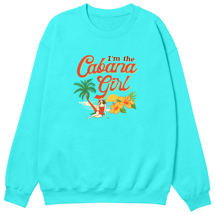 I'm The Cabana Girl Hibiscus Sweatshirt Scuba Blue