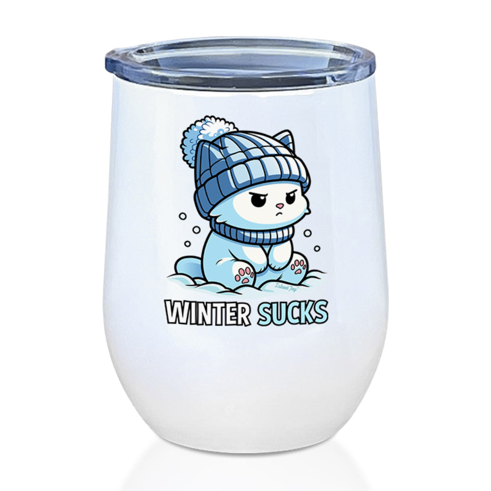 Chilly Kitty Metal Stemless Wine Tumbler
