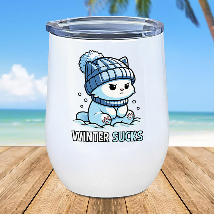 Chilly Kitty Metal Stemless Wine Tumbler