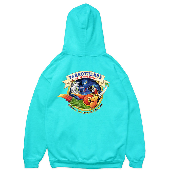 Parrot Heads For The Palm Beaches Soft Style Pullover Hoodie Scuba Blue