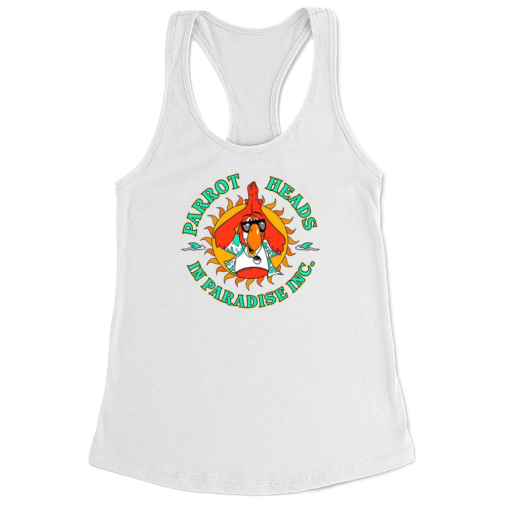 Parrot Heads in Paradise PHIP Racerback Tank Top White