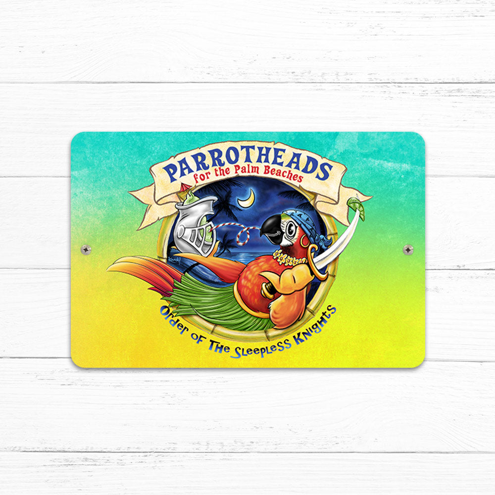 Parrot Heads For The Palm Beaches 8" x 12" Beach Sign