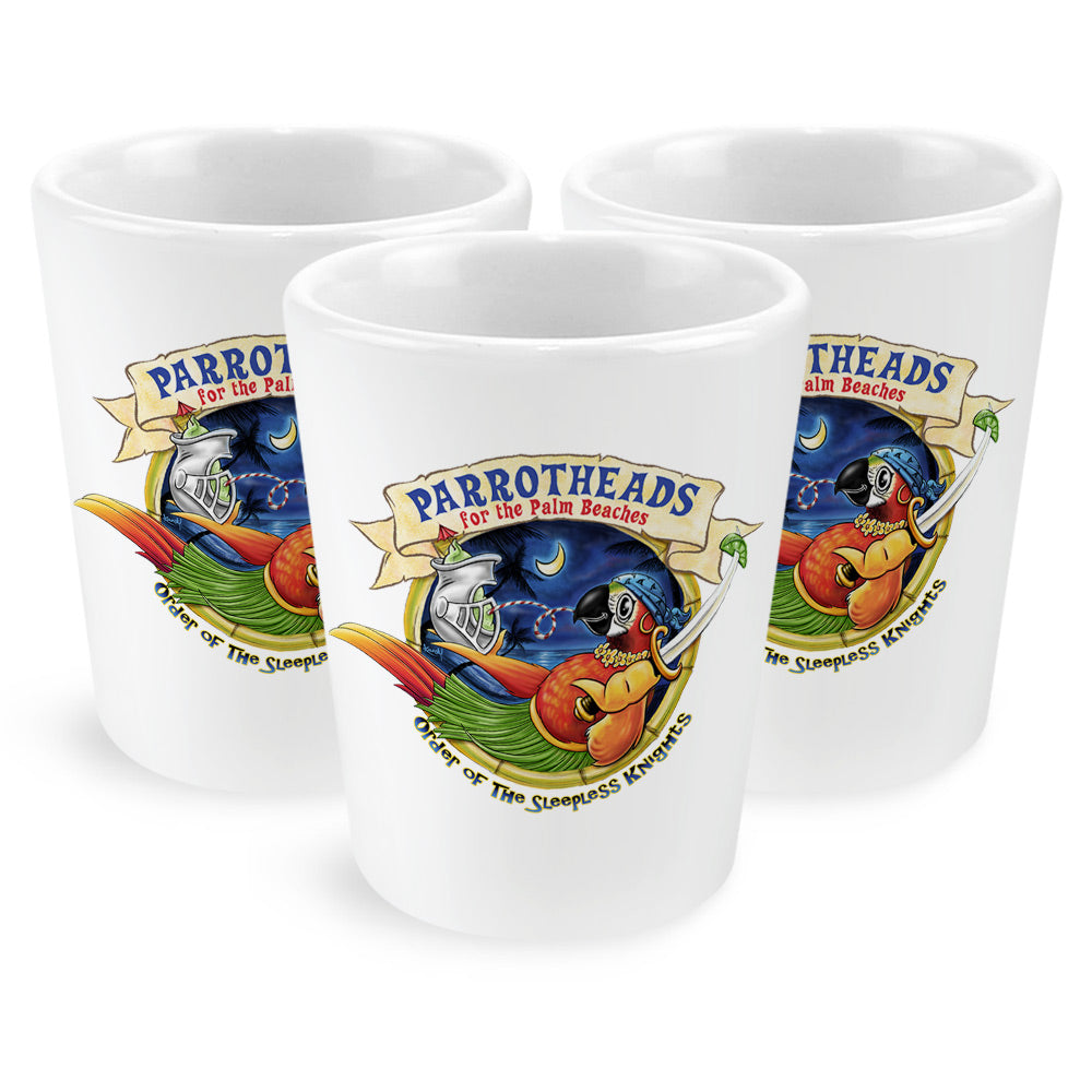 Parrot Heads For The Palm Beaches Shot Glass