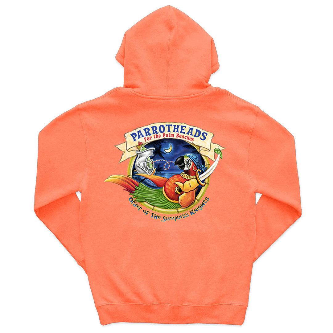 Parrot Heads For The Palm Beaches Soft Style Pullover Hoodie Heather Coral