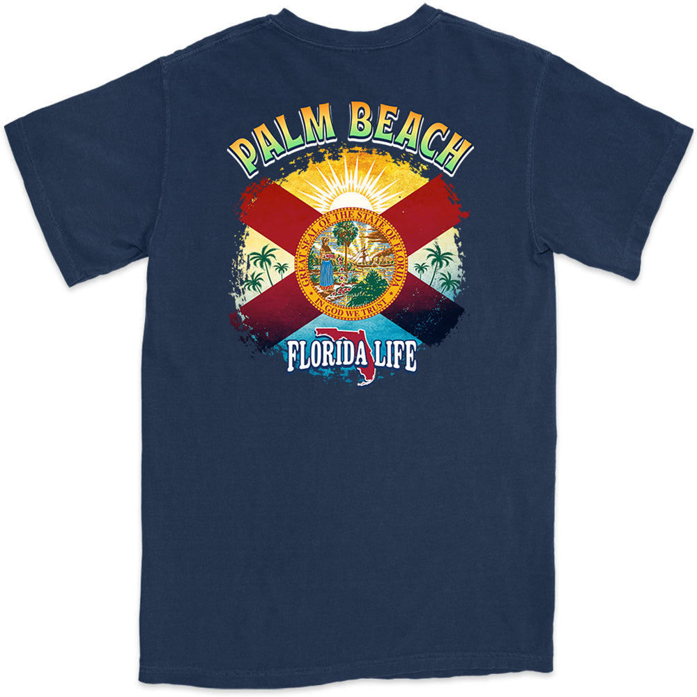 Palm Beach Florida State Flag T-Shirt Navy