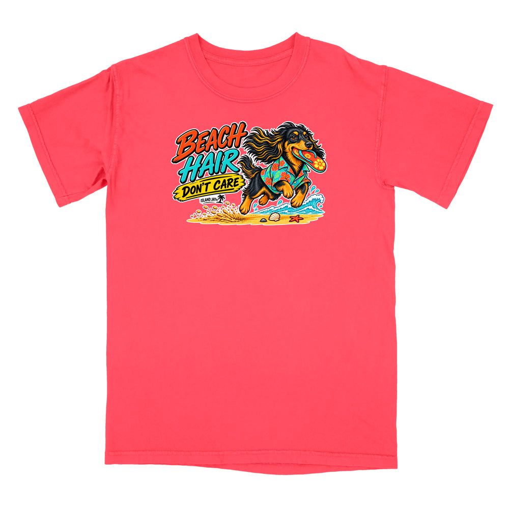 Beach Hair Don't Care Dog T-Shirt