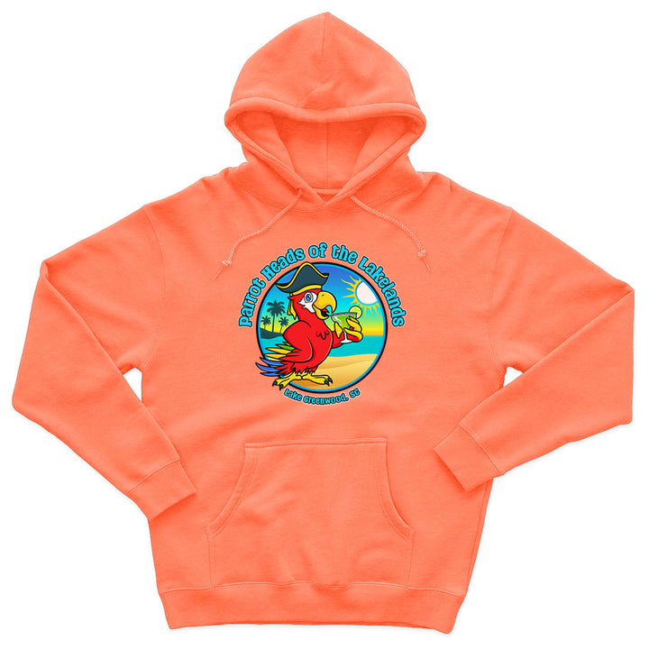Parrot Heads of the Lakelands Soft Style Pullover Hoodie Heather Coral