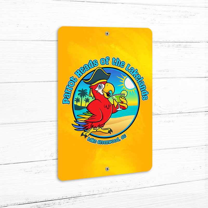 Parrot Heads Of The Lakelands 8" x 12" Beach Sign