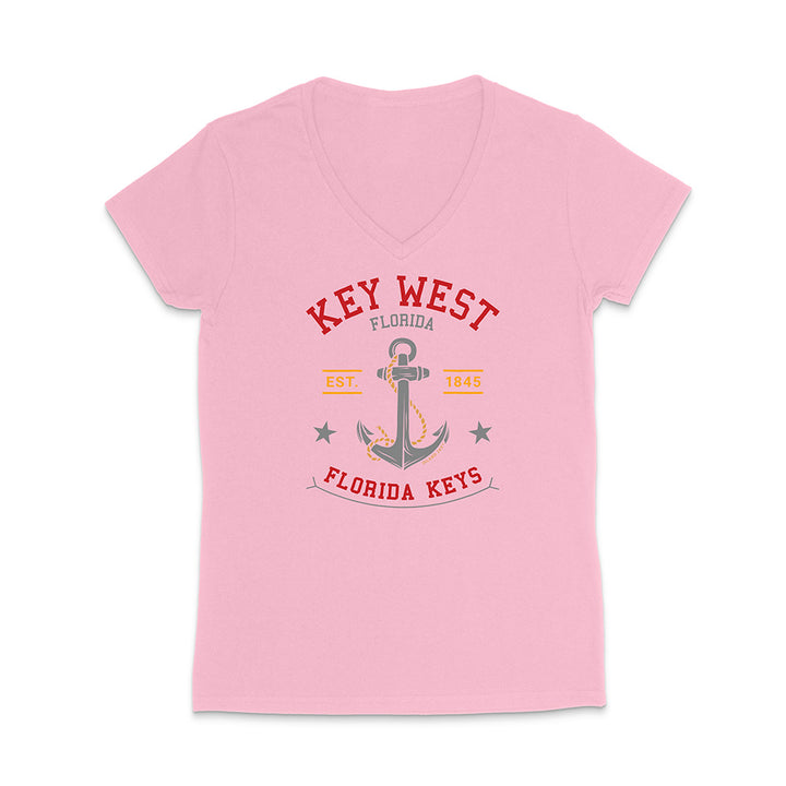 Pink t-shirt with 'Key West, Florida Keys' design on a white background