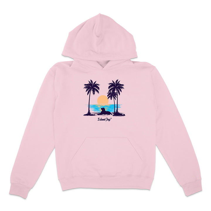 Sunset beach dog hoodie