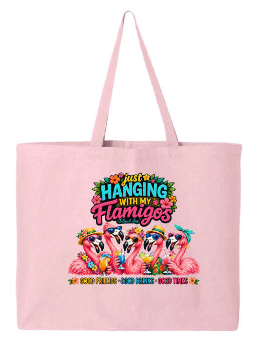 Hanging With My Flamigos Large Tote by Island Jay & Grab an