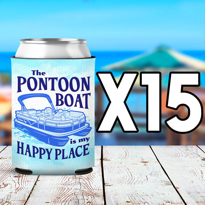 The Pontoon Boat Is my Happy Place Can Cooler Sleeve