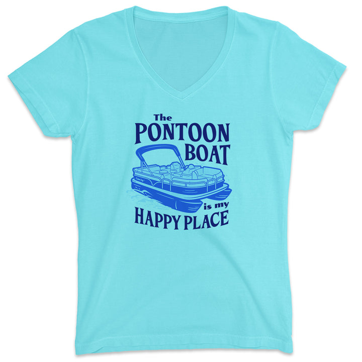 Women's The Pontoon Boat is my Happy Place V-Neck