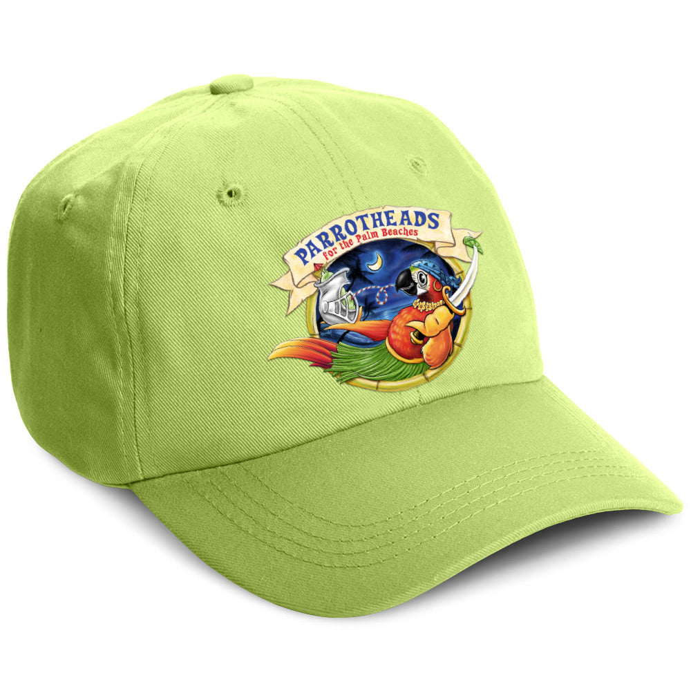 Parrot Heads For The Palm Beaches Club Logo Hat Key Lime