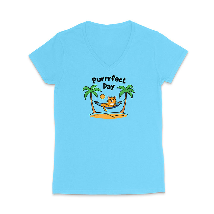 Purrfect Day V-Neck T-Shirt