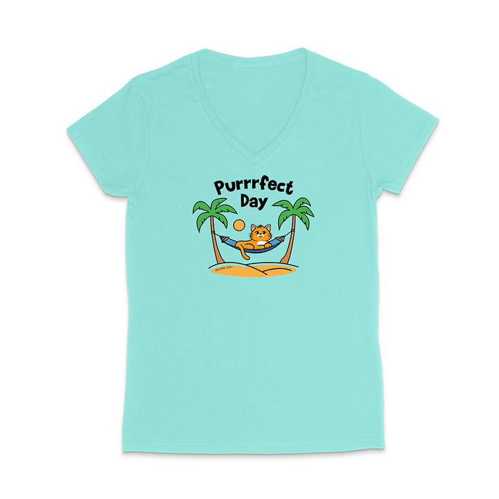 Purrfect Day V-Neck T-Shirt